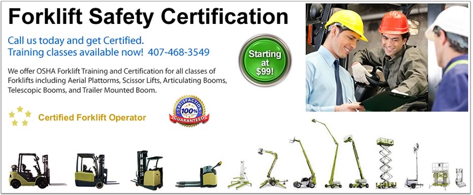 Best Orlando FL forklift and lift truck safety training and certification classes.