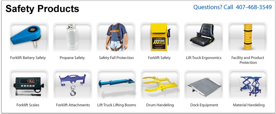 Forklift safety products to buy online in Orlando, Florida.